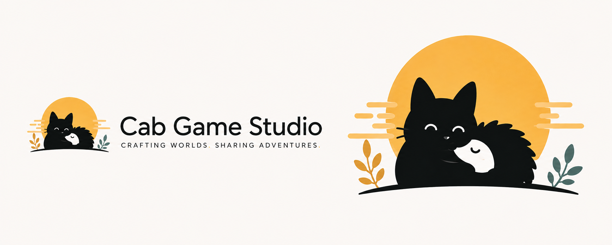 Cab Game Studio banner with cat and hedgehog mascots